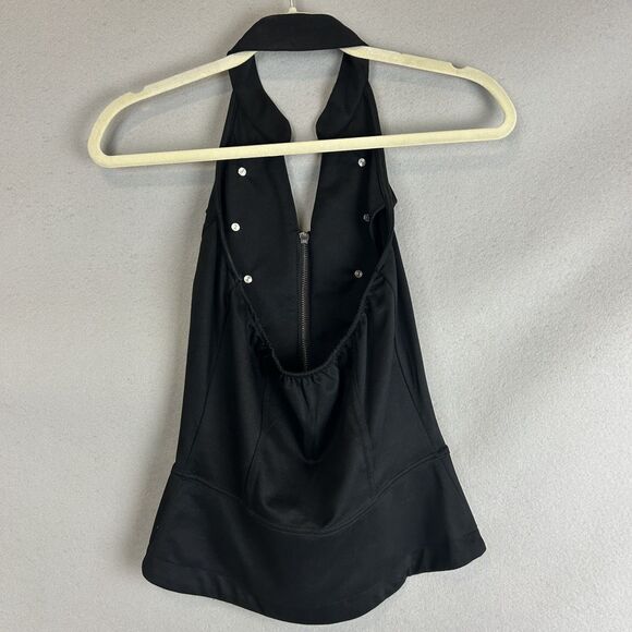 Balera Dance Set Adult Small Silver Geometric Leggings Black Zip Vest Metallic - Picture 3 of 14